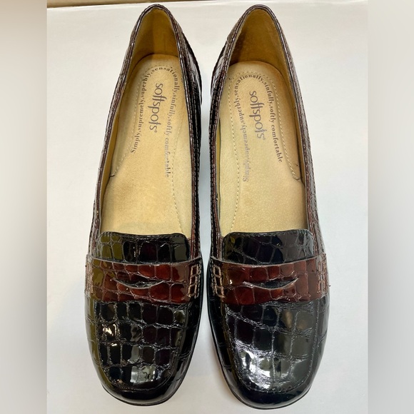 Softspots NIB Black/Brown Patent Loafers - 8.5N - Picture 3 of 6